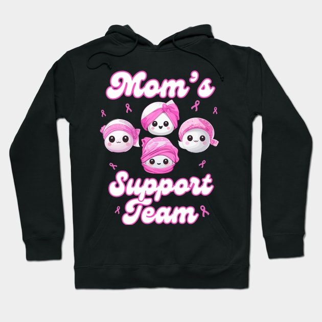 Mom’s Support Team Breast Cancer Awareness Women Survivors Hoodie by AimArtStudio